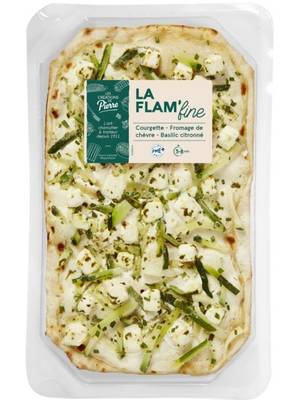 la flam'fine courgette - fromage de chèvre - basilic citronné