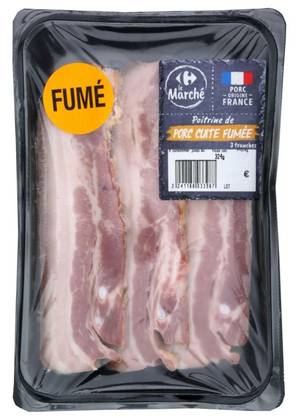 poitrine de porc cuite fumée