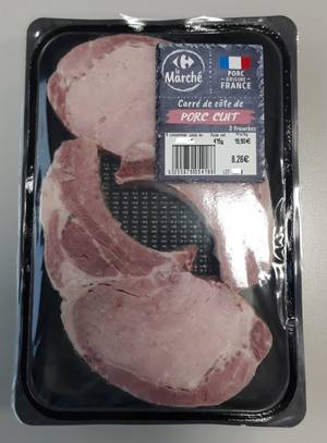 carré de côte de porc cuit